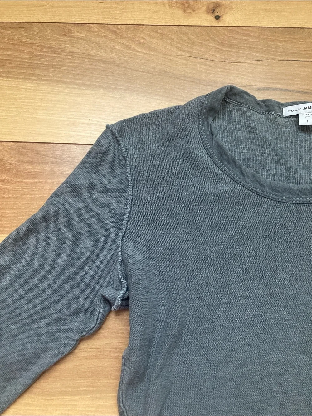 James Perse Inside Out Raglan Long Sleeve Tee - Picture 3 of 9